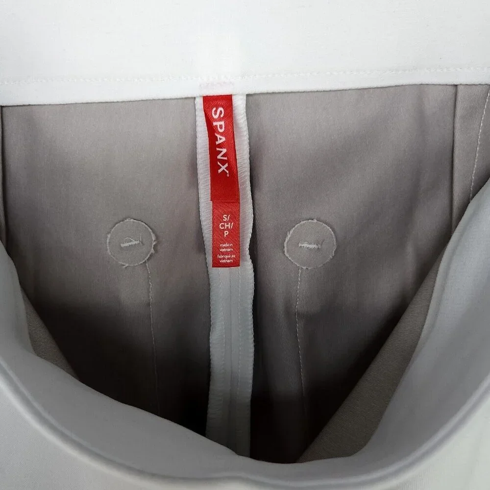 Spanx Ankle Straight Pant On The Go Shaping Silver Lining Small Office Casual - Picture 5 of 16